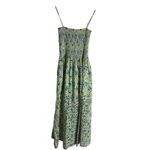 Solid & Striped Kennedy Green Tropical Floral Print Smocked Eyelet Midi Dress M Photo 12