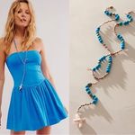 Free People  Ariana Ost The Webber Strand Necklace Turquoise Blue NWT Bohemian Photo 1