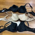 Cacique  Balconette Lightly Lined Bra Size 38C Black Beige Set of 3 Underwire Photo 2