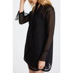 Theory  Silk Chiffon Metallic Stitching Scarf Shirt Dress Size 8 Photo 2