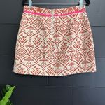 CHAMPAGNE & STRAWBERRY Textile Printed Lined Pencil Straight Skirt Vintage Sz L Tan Size L Photo 2