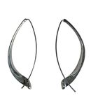 Modern Sculptural Teardrop Hoop Earrings Photo 2