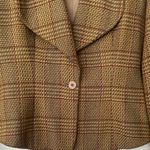 Giorgio Armani  Vintage silk wool Brown Herringbone Structured Blazer 4 Photo 2