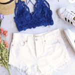 Free People NWT  Looking Good Vibrations White Shorts Size 29 butterfly Photo 0