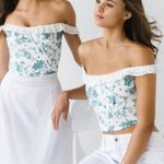 Licorne Sans Corne Estrella Corset in White & Green Floral Size M Photo 8