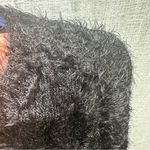 Search for Sanity Fuzzy Eyelash Knit Cropped Sweater Small Black Cozy Clubwear Photo 2