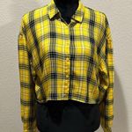 Forever 21  Black & Yellow Plaid Cropped Long Sleeve Photo 0