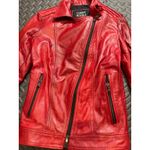 Claudio Iacovelli Italy Red Leather Moto Biker‎ Jacket Y2K Womens 40 IT US XS/S Photo 3