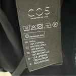 COS Black Long Sleeve Peplum Tiered Hem Mixed Media Shirt Size Large Photo 6