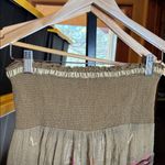 Free People  Kahula Smock Embrdrd Convertible Skirt Dress Green Tie Dye Sz Small Photo 1