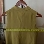 Lafayette 148 New York Zip Knit Sleeveless Tank Top Blouse Green Collar Size S Photo 4