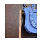 orYANY Leather Satchel Bag Periwinkle Braided Tassel Crossbody Tote Quiet Luxury Blue Photo 3