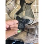 Tahari Tan Hooded Poncho – Black & White Plaid, Front Pockets – One Size Photo 4