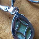 Natural Connemara Marble Sterling Silver Claddagh Earrings Photo 4