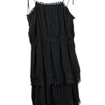 POL Womens size Large Tiered Lace Layered Swiss Dot Beaded Straps Midi Dress Photo 1