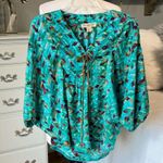Nine West Vintage America Womens Loose Top XS Dolman Sleeve Oversized Blouse Tribal Flowy Photo 2