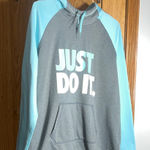 Nike  Gray and Light Blue Hoodie Photo 0