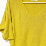 Staccato  Size Medium Yellow Knit V Neck‎ Short Sleeve Sweater Top Photo 1