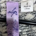 Alya  Women’s Long Open Front Cardigan Size S Gray Black Fuzzy Knit Pockets Style Photo 5