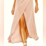Free People NWT Light Pink Silky Jersey Tulip Wrap Maxi Skirt Women’s Size XS Photo 0