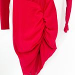 Pretty Little Thing NWT  Womens Bodycon‎ Corset Detail Ruched Midi Dress Size 4 Red Photo 4