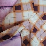 prAna  FLINT MAXI TUNIC SHIRT DRESS ORANGE BURGUNDY PLAID BUTTON FRONT M Photo 3