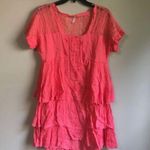 Free People Xs Coral Ruffled Dress Photo 0