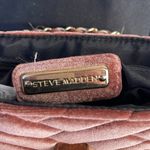 Steve Madden mauve pink Quilted Velvet small purse gold hardware Photo 4