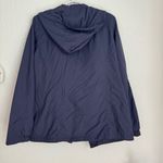 Eddie Bauer dark navy blue zip up rain jacket with hood women’s size L Photo 5