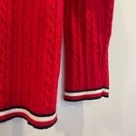 Tommy Hilfiger  Red Cable Knit Sweater with striped neckline for Americana feel Photo 2