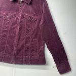 Charter Club  Women’s Medium Corduroy Jacket Purple Zip Front Long Sleeve Photo 5