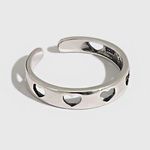 Silver Heart ring heart silver ring sterling silver heart ring cute hollow heart ring lovely ring adjustable ring (9) Photo 1