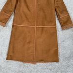 Stradivarius  Women’s Faux Suede Teddy Shearling Long Coat Jacket in Brown L Photo 7