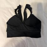 Aerie  Offline Real Me Extra Stretch Black Sports Bra Medium Support Ruffle Photo 1