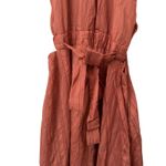 Sandro Elsa Crinkle Open Back Midi Dress Antique Rose Sz 38 Photo 3