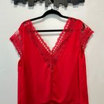 SheIn Curve plus 2X cap sleeve Red lace and semi-backless top Photo 2