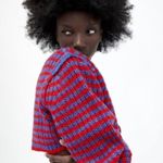 ZARA  Wool Blend Striped Cropped Chunky Knit Sweater Photo 2