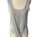 Caution to the Wind  Gray Striped Shirt Women Top Size Medium | 1-27 Photo 0