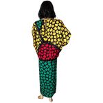 1980s Guy Laroche Silk Colorblock Mosaic Printed Dress Dolman sleeve size small Black Photo 2