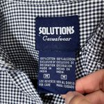 Solutions Casualwear Blue Gingham Embroidered Farm Scene Button Up Shirt M Size undefined Photo 6