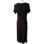 Coldwater Creek Black Slinky Short Sleeve Stretchy Maxi Dress Womens Size Small Photo 2