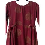 Sassafras Autumn Midi Dress XS Burgundy Gold Tree Print Fall Modest Boho Cottagecore Artsy Photo 11