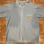 Playboy  Pacsun Cove Knit Camp Shirt in Blue Grey with Yellow Logo Photo 0