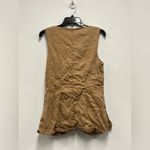 Maeve  Brown Sleeveless Button-Up Vest with 2 Front Pockets           Size: Small Photo 3