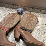 Durango  Women’s Brown Leather Embroidered Western Cowboy American Flag Boots New Photo 1