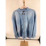 ASOS Curve Women’s Long Sleeve Button Down Denim Jean Shirt Size 14 100% cotton Photo 10