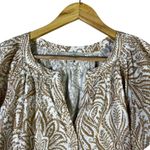 Loft Women's Brown Paisley Print Flutter Sleeve Square Neck Top Size M Photo 1