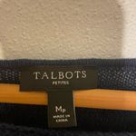 Talbots Linen Striped Sweater Navy and White Size MP Photo 2