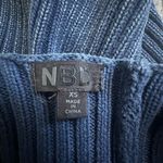 NBD  Navy Ribbed One-Shoulder Top Photo 1