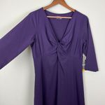Eddie Bauer  Travex Dress Womens L Midi Purple Solstice Twist Knot UPF 50+ V-Neck Photo 4
